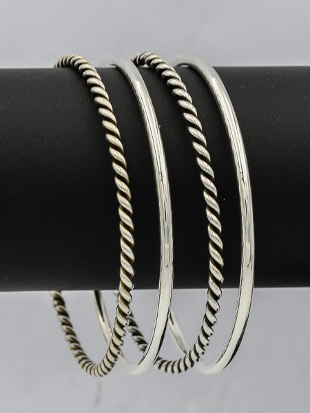 Sterling silver 3 mm round bangle