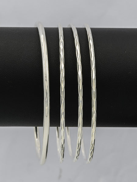Sterling silver bling bangle 2mm - Silvertree Jewelry #