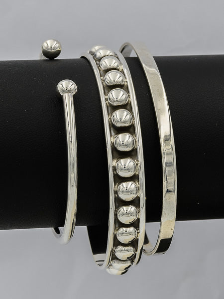 Sterling silver Dome cuff bangle 10mm