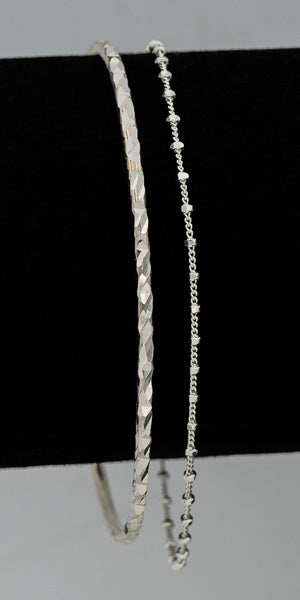 Sterling silver bracelet with blocks