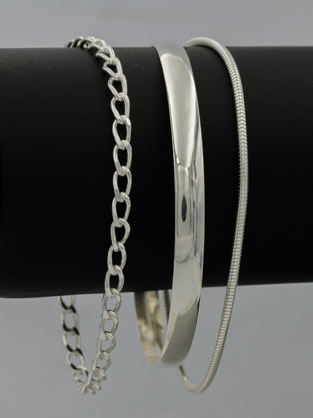 Sterling silver snake 1.9 bracelet