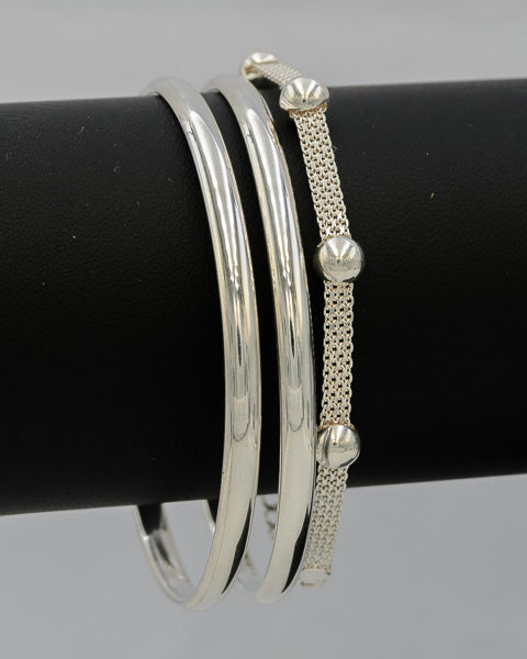 Sterling silver mesh chain with balls