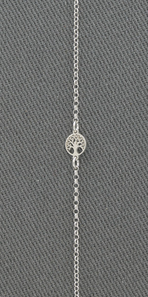 Sterling silver bracelet with a 7 mm Tree of life disc