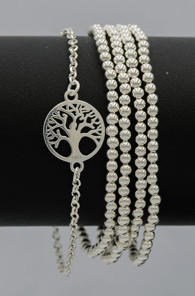 Sterling silver tree of life bracelet L