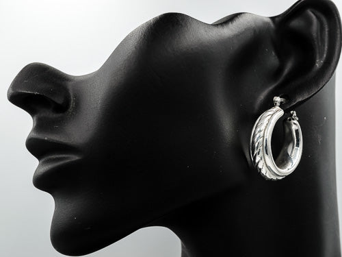 Sterling silver rope hoops