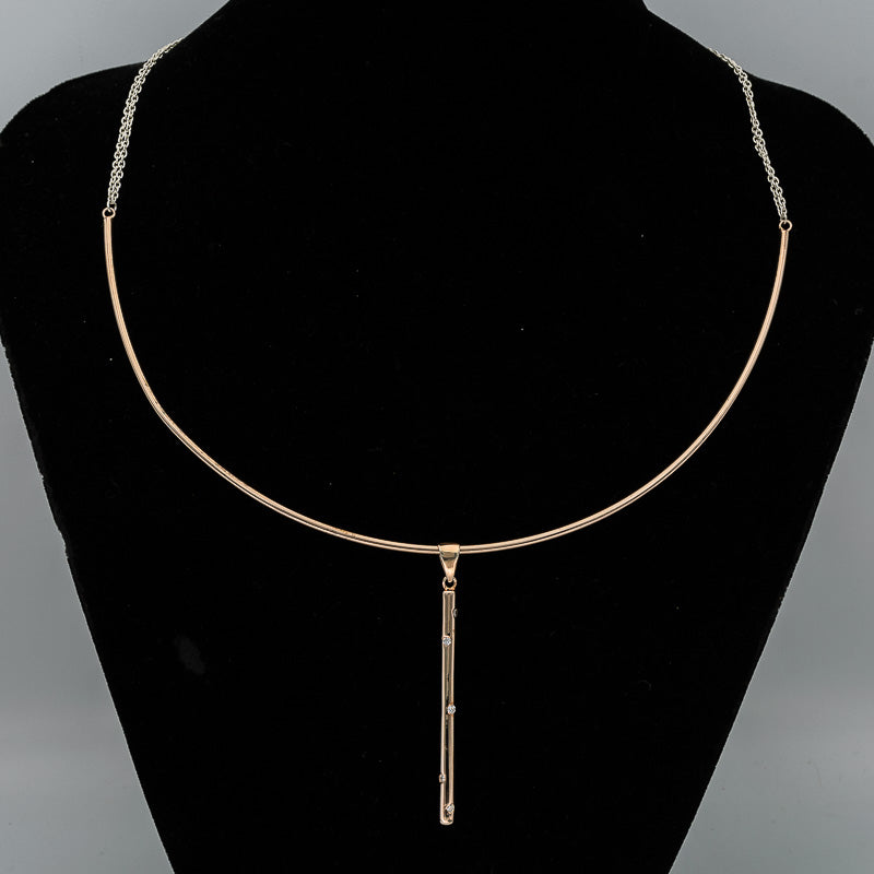 Sterling silver rose gold plated choker