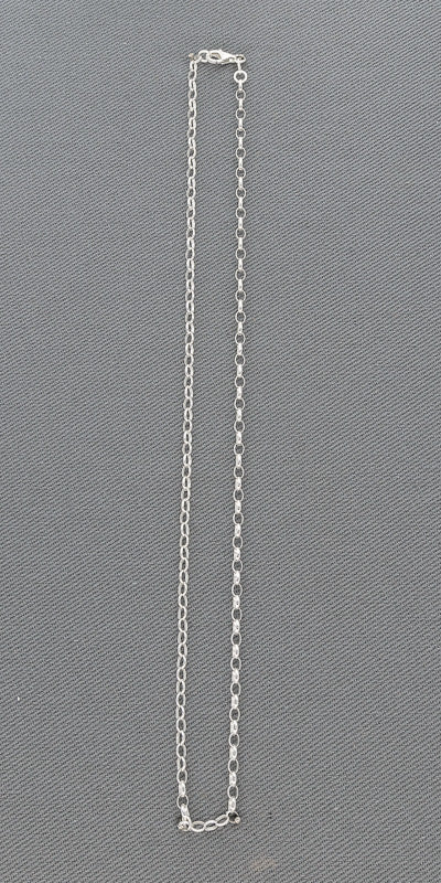 Sterling silver oval link chain 3 mm