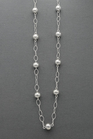 Sterling silver long chain with silver balls