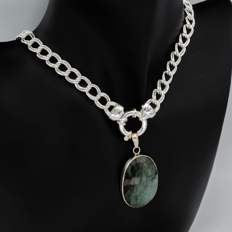 Sterling silver curb chain with signoretti clasp