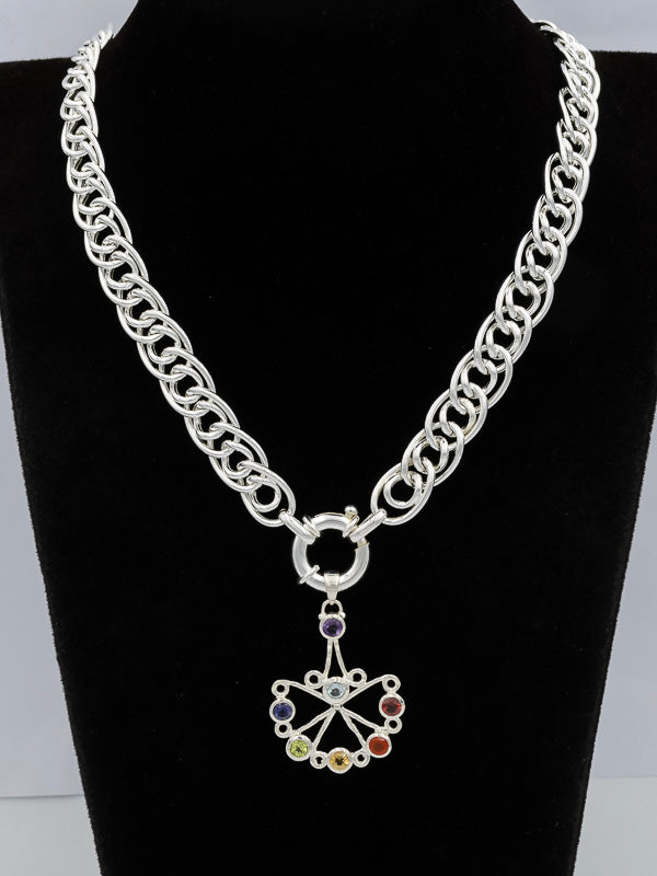 Sterling silver interlinking double curb chain