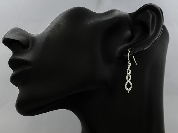 Sterling silver interwoven lines earrings