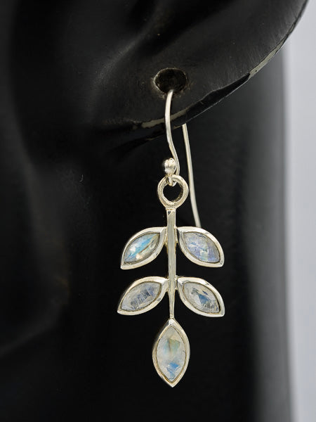 Sterling silver moonstone leaf