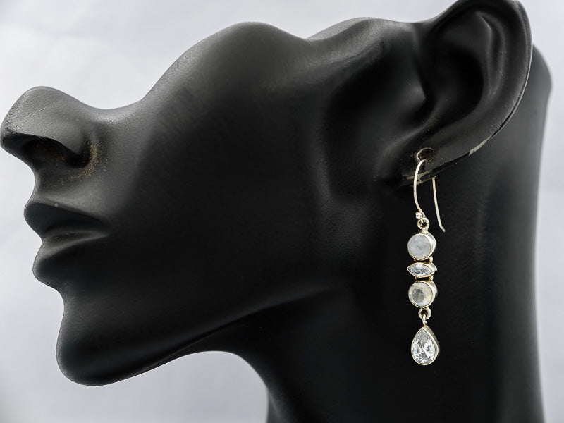 Moonstone and crystal danglings