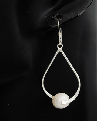 Sterling silver pear shaped drops with pearls