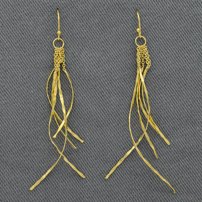 Twisted gold plated strips earring