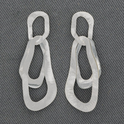 Sterling silver irregular shape earrings