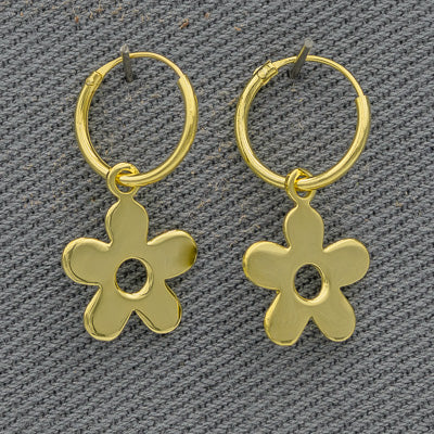 Sterling silver plated in gold flower danglings