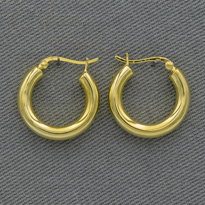 Sterling silver gold plated hoops 25 mm