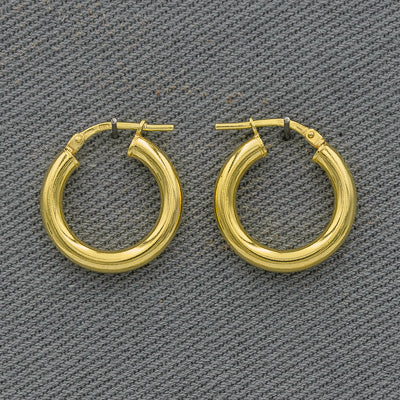 Sterling silver plated with gold hoops 2 cm