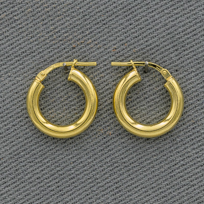 Sterling silver plated in gold hoop earrings 1,5 cm