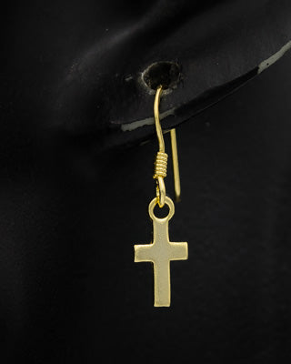 Gold plated cross earrings