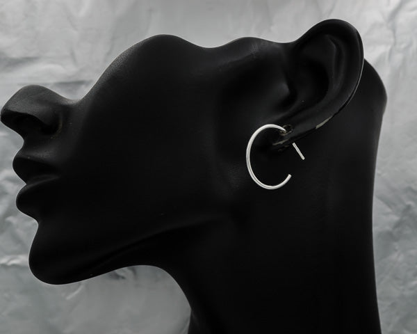 Sterling silver thin pipe hoop