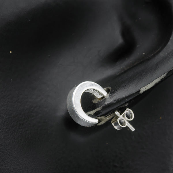 Sterling silver stud hoop small