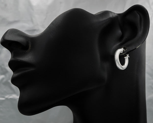 Sterling silver tube hoops