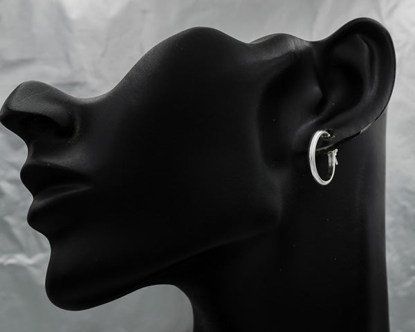 Sterling silver hoop rounded , flat inside