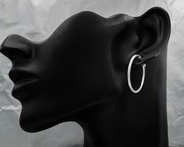 Sterling silver thin loop earrings
