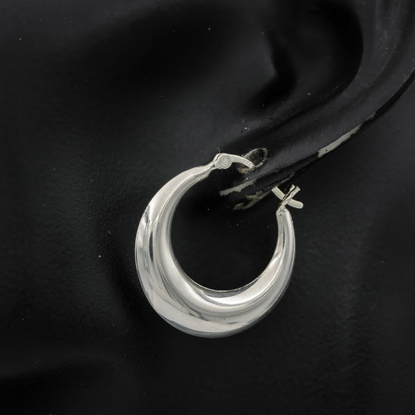 Sterling silver tapered hoops