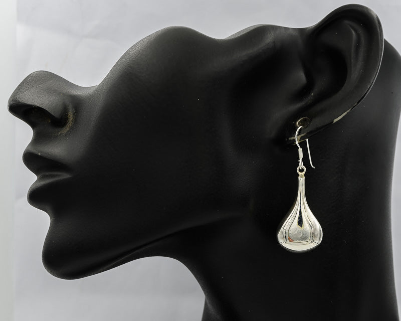 Sterling silver Flat drop earrings
