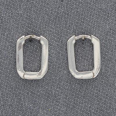 Sterling silver rectangular huggy small