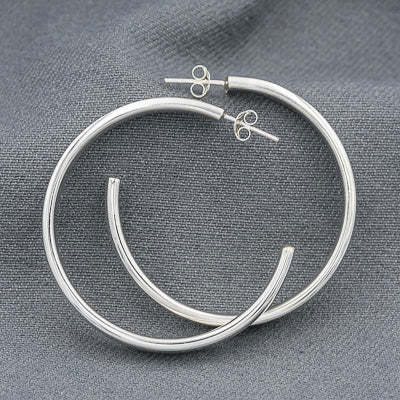 Sterling silver Flat hoops