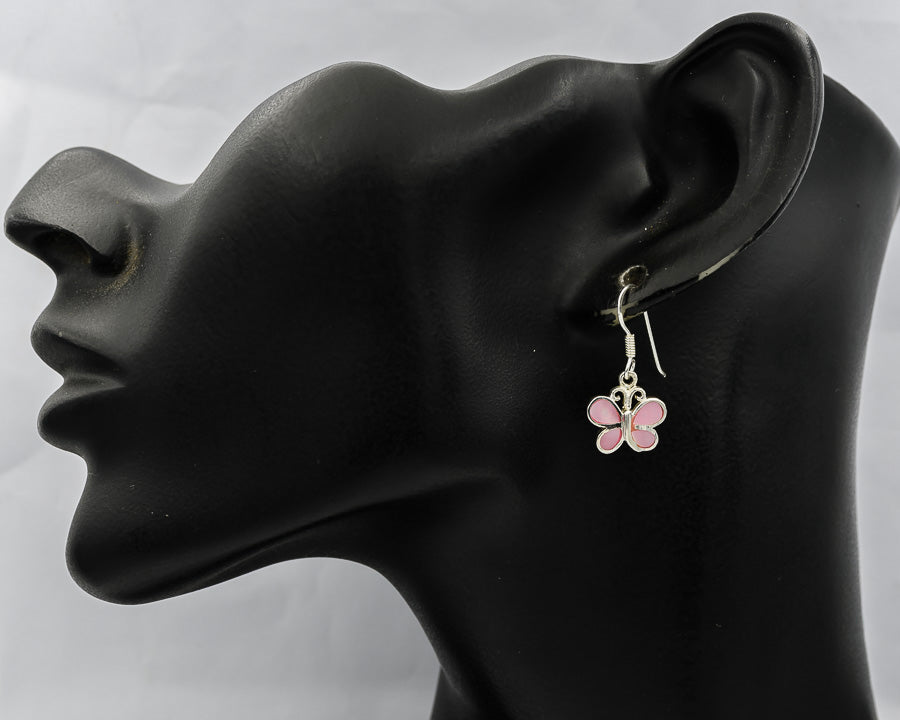 Sterling silver MOP butterfly earrings