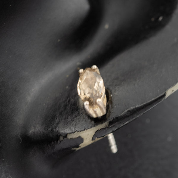 Smoky quartz set in silver studs - Silvertree Jewelry #
