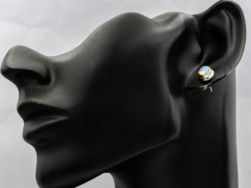 Ethiopian Opal set in sterling silver studs - Silvertree Jewelry #