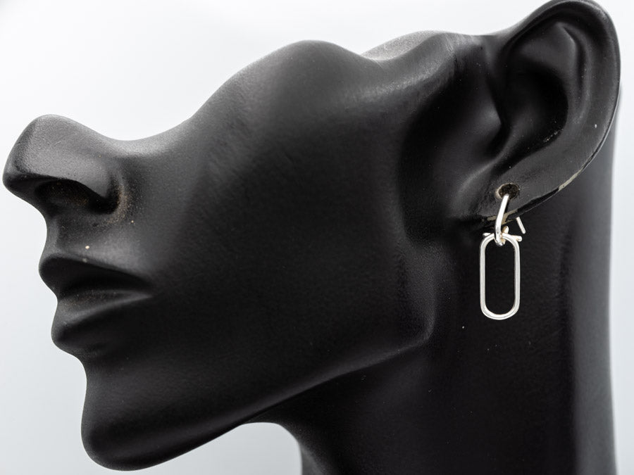 Sterling Silver Paperclip Drop Earrings Modern Design