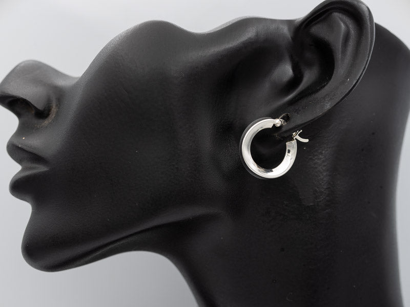 Concave sterling silver hoops. 2cm x 4 mm