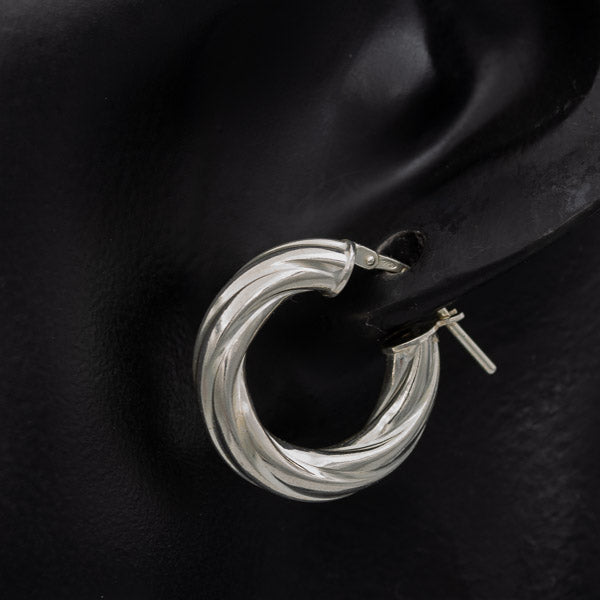 Twisted sterling silver hoops 2cm x 5 mm