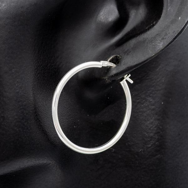 Sterling silver hoops 3 cm x 2 mm