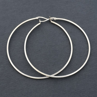 Sterling silver hoops 6.4 cm