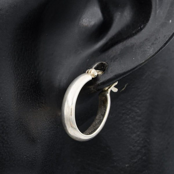 Sterling silver oval hoop earrings