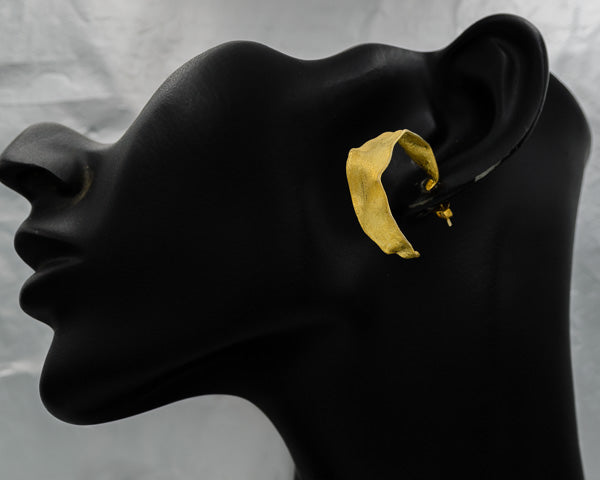 Designer Gold plated hoops - Silvertree Jewelry #