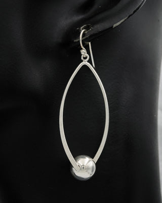 Sterling silver loop with a ball earring