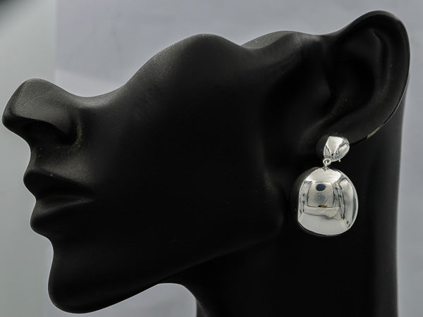 Sterling silver disc earring
