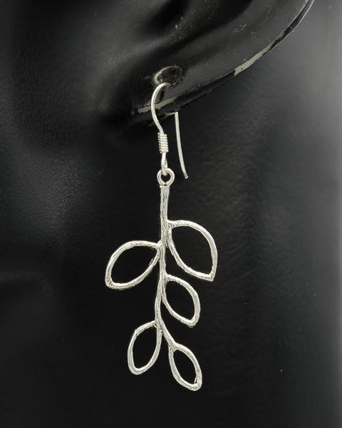 Sterling silver branch earrings