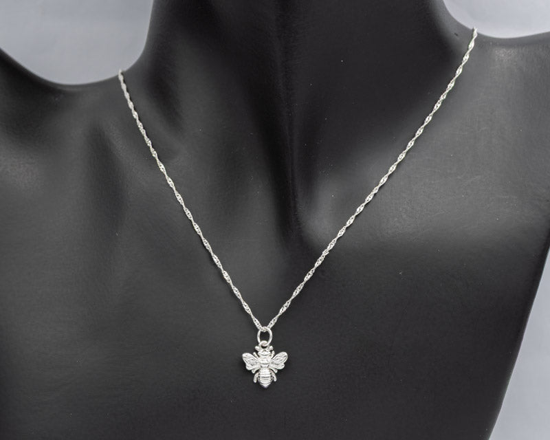 Small Sterling Silver Bee Pendant – Nature Inspired - Silvertree Jewelry #
