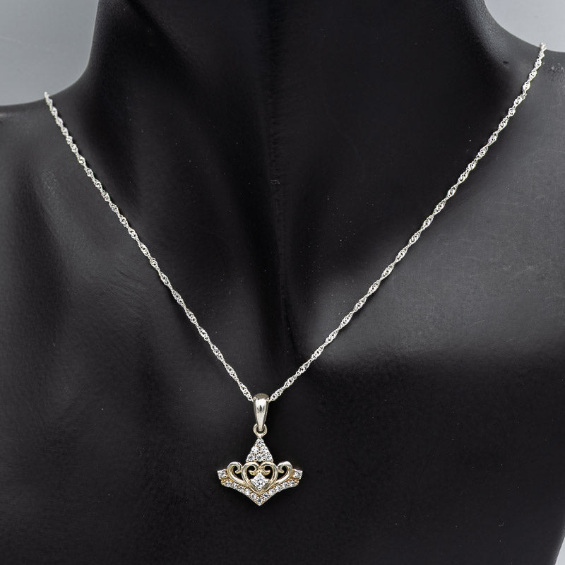 Crown pendant set in Sterling silver with Cubics