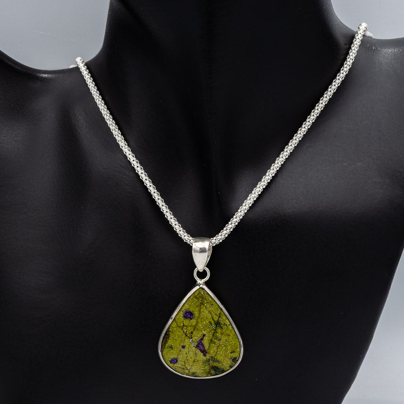 Sterling silver with Stichtite pendant